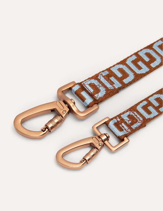 DOGGUO Hondenriem - DG print - Bruin/Blauw