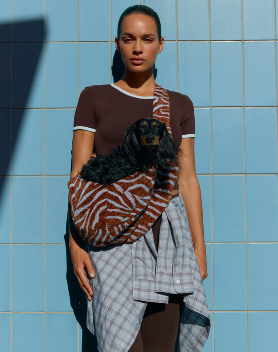 Dogguo draagzak Ethnic Bruin/Blauw