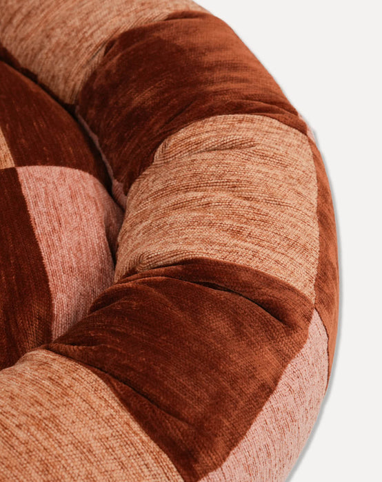 Dogguo donut hondenmand Blok Bruin/Beige