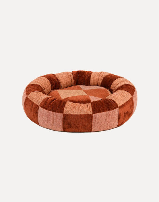 Dogguo donut hondenmand Blok Bruin/Beige