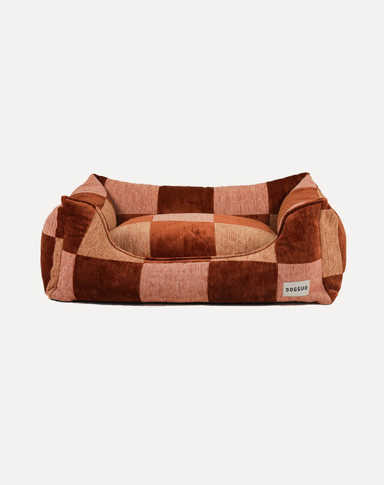 Dogguo hondenmand Blok Bruin/Peach