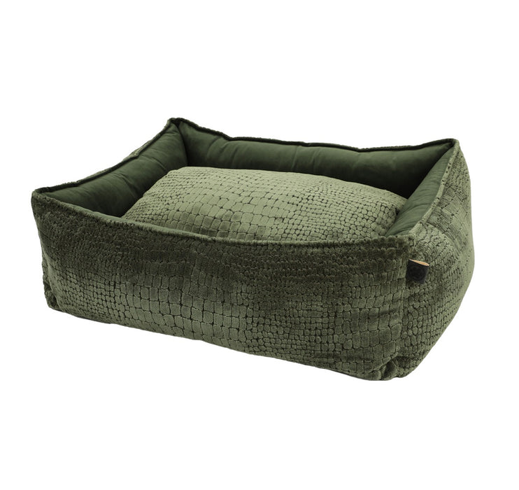 Jacquard Hundekorb Olivgrün Petlife Overseas
