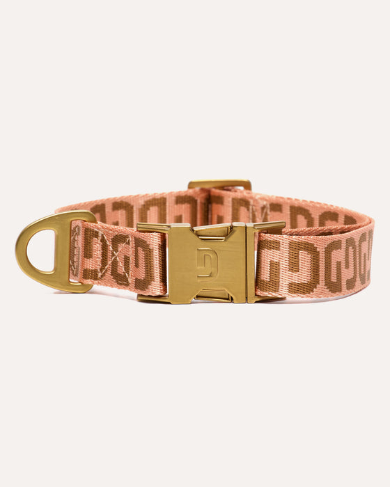 DOGGUO Halsband - DG - abrikoos/bruin