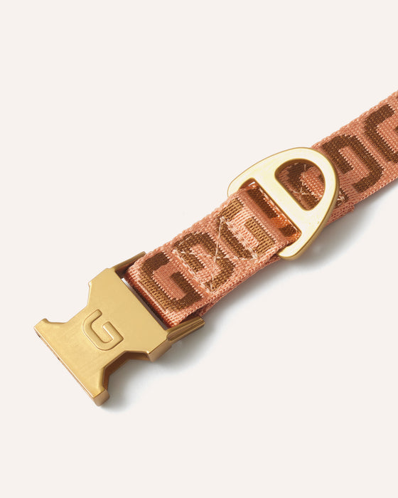 DOGGUO Halsband - DG - abrikoos/bruin