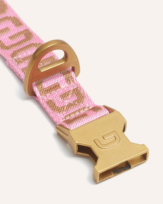 DOGGUO Halsband - DG print - roze/mokka