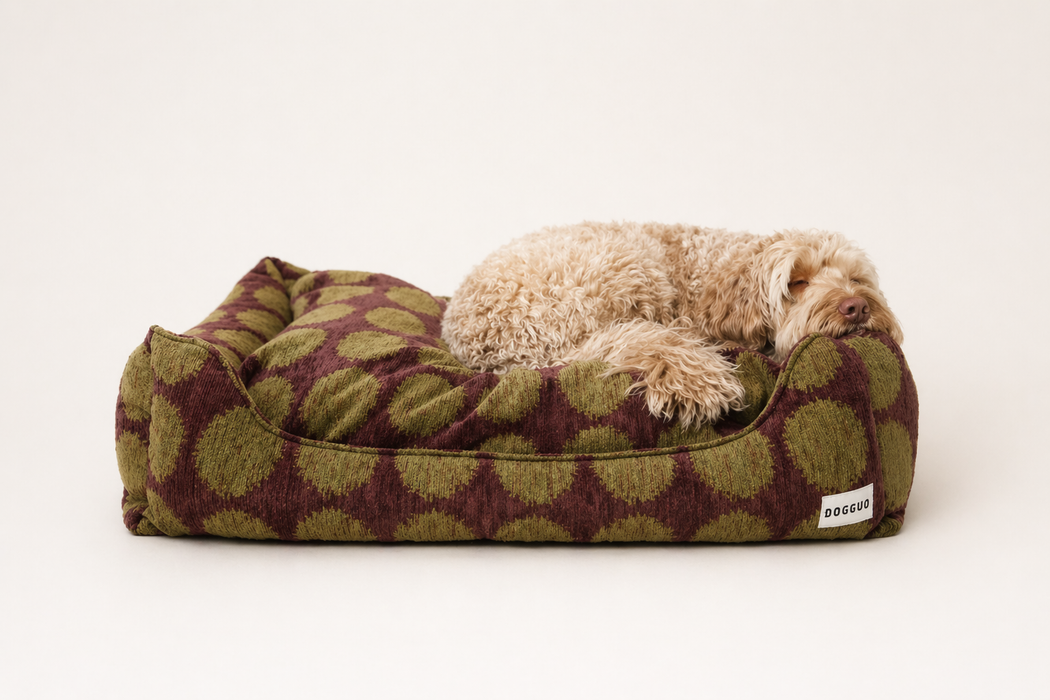 Dogguo hondenmand stip - bruin/groen