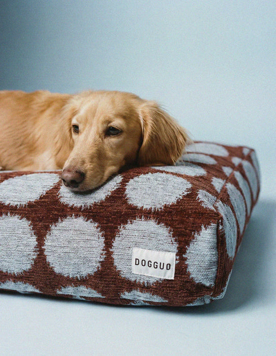Dogguo hondenkussen stip - bruin/blauw