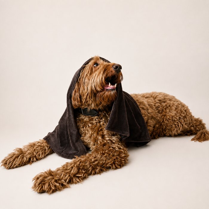 Honden droogdoek donker bruin Furry Original