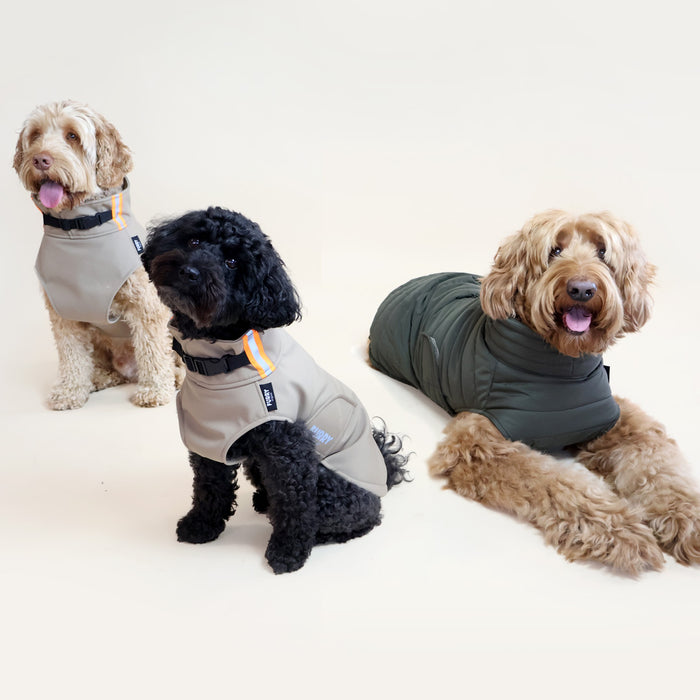 Air puff hondenregenjas donker groen Furry Original