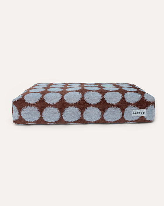Dogguo hondenkussen stip - bruin/blauw