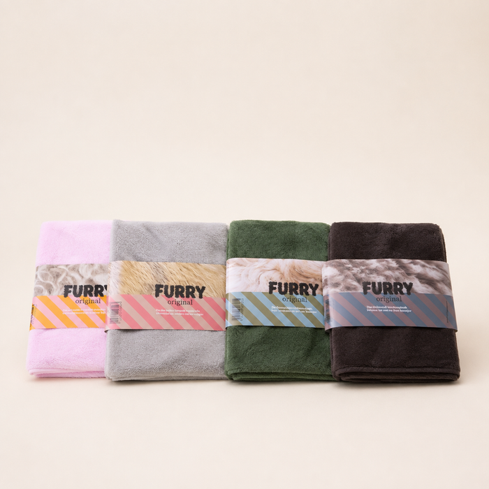 Honden droogdoek donker bruin Furry Original