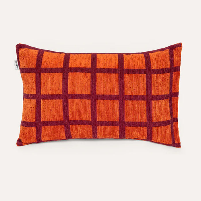 DOGGUO interieur kussen - vierkant print oranje bordeaux