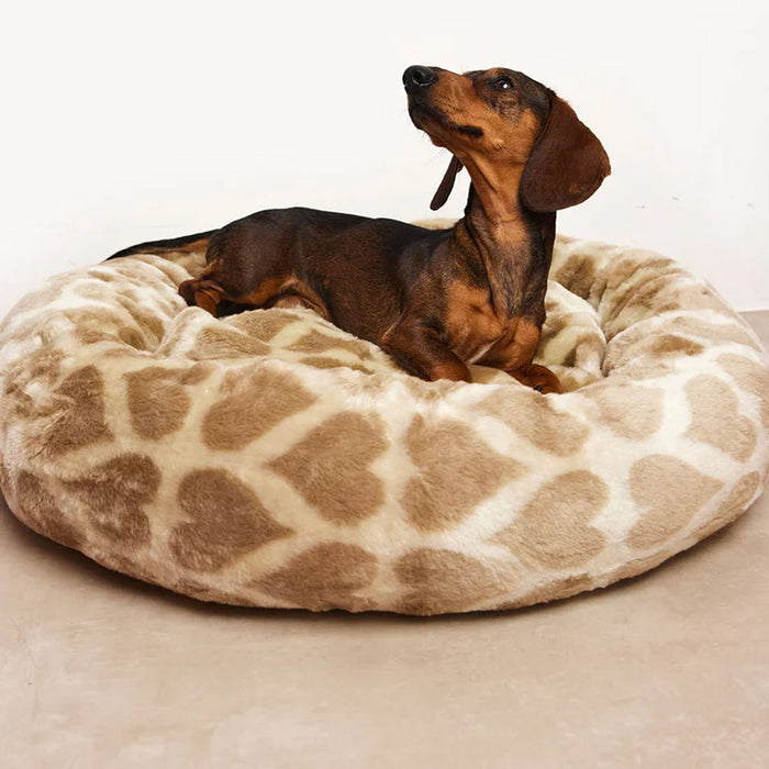 Dogguo herzförmiges rundes Hundebett – Beige