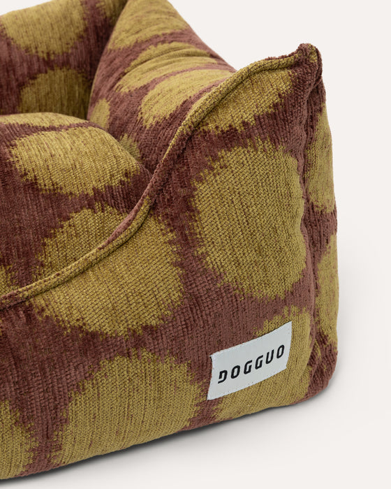 Dogguo hondenmand stip - bruin/groen