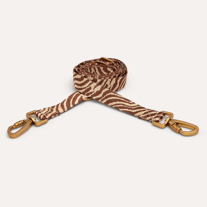 DOGGUO Hondenriem - zebra print - beige/bruin